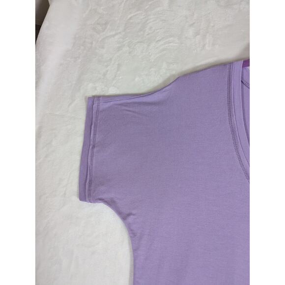 Veronica M Anthropologie Womens Solid Lilac Wide VNeck Spandex/Rayon Top Size M - Picture 4 of 9